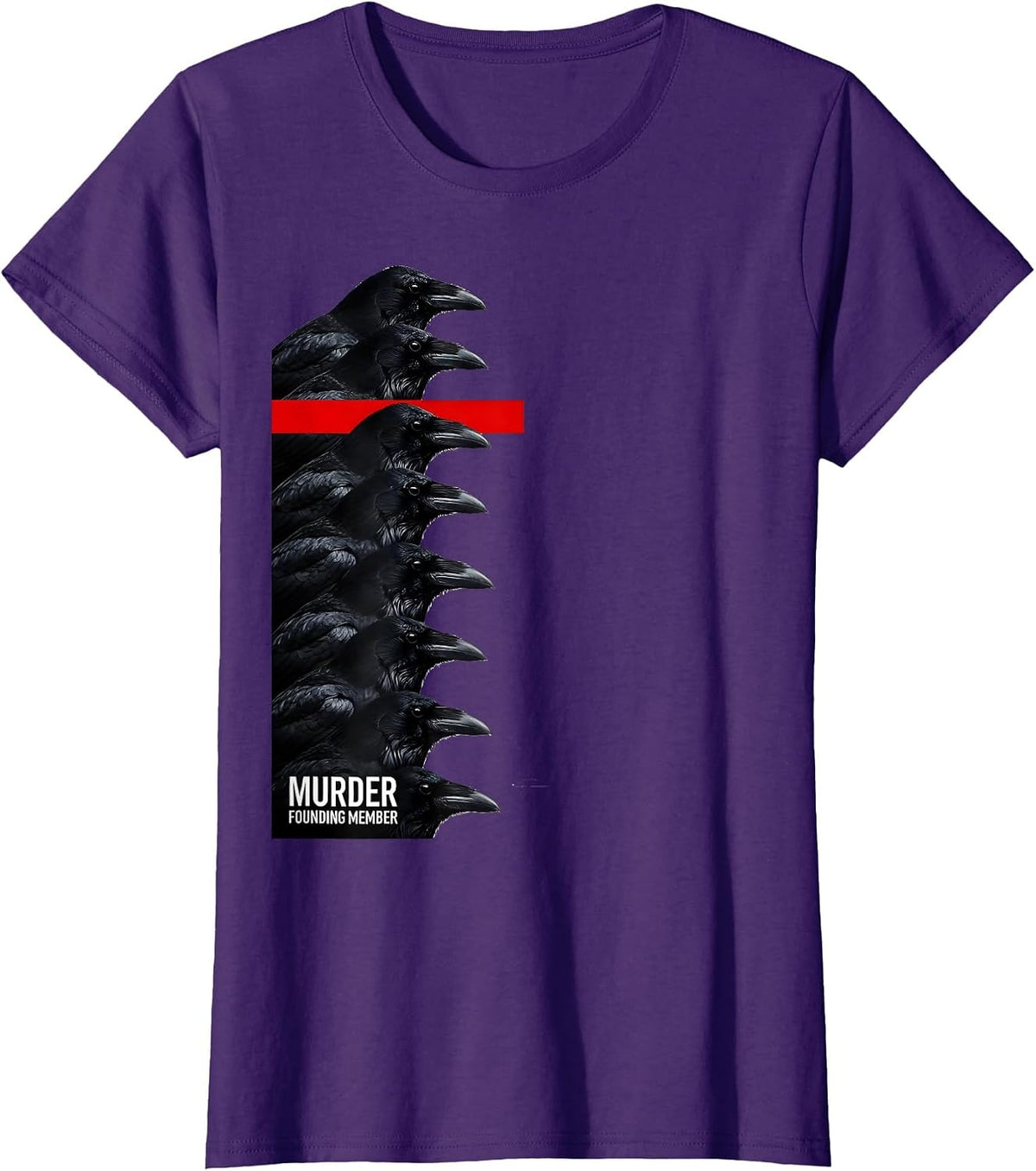 Women's Murder, Founding Member Funny Crow Meme Humor Dark Joke T-Shirt - Purple