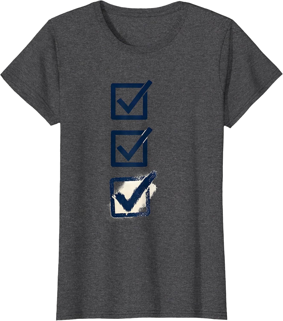 Women's Ballot Box Stamp Political Satire Humor T-Shirt - Dark Heather Grey