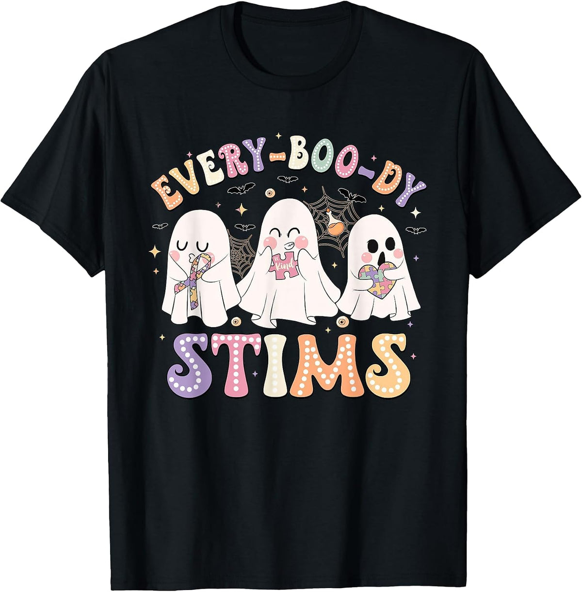 Everyboody Stims Halloween Special Education Spooky Autism T-Shirt - Black