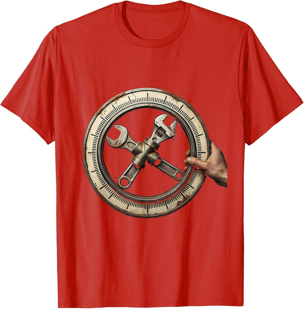 Men's Sealed Pipe Joint Distressed Funny Plumber Gift T-Shirt - Red