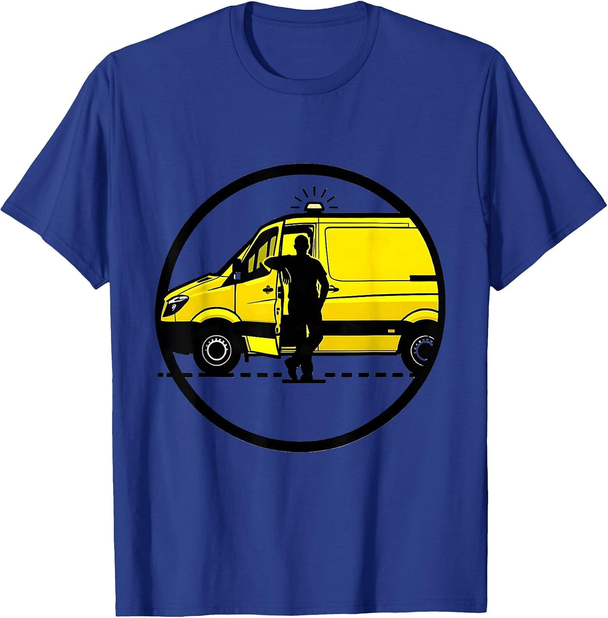 Men's EMS Mannequin Stencil Calm Dark Humor Paramedic Gift T-Shirt - Royal Blue