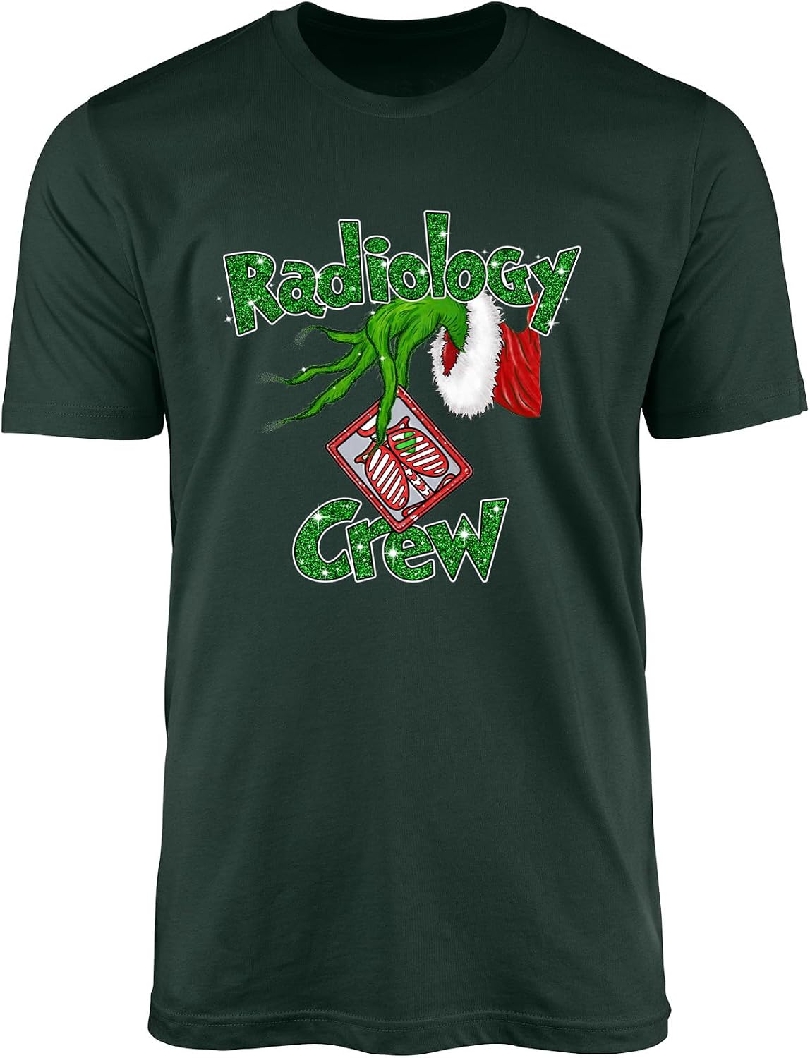 Radiology Crew T-Shirt - Festive Hospital Radiology Tech Xray Scrub Tee - Forest