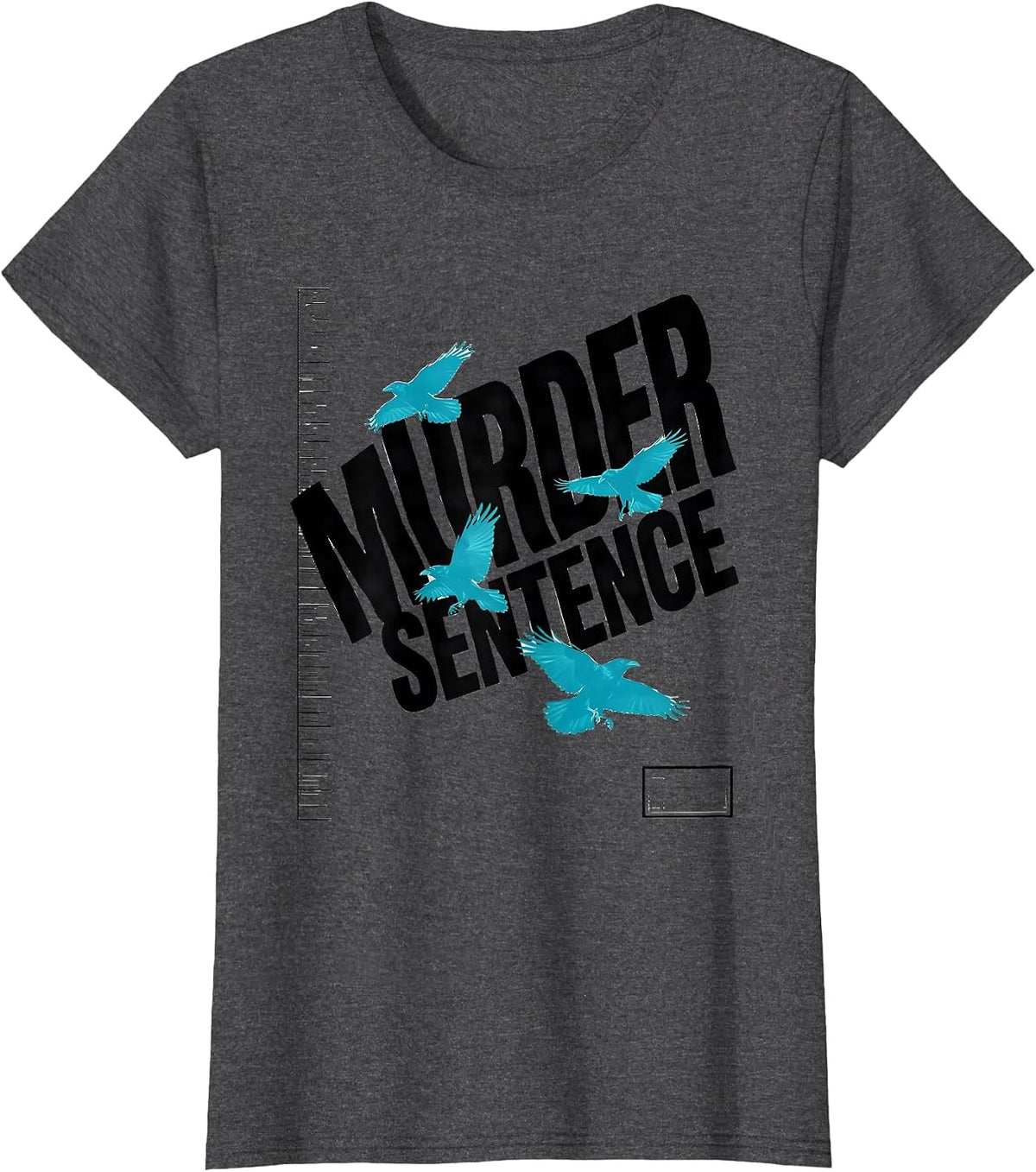 Women's Murder Sentence New Wave Crow Lover Gothic Humor T-Shirt - Dark Heather Grey