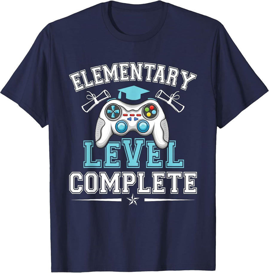 Elementary Level Complete Graduation 2026 Class Elementary T-Shirt - Navy Blue