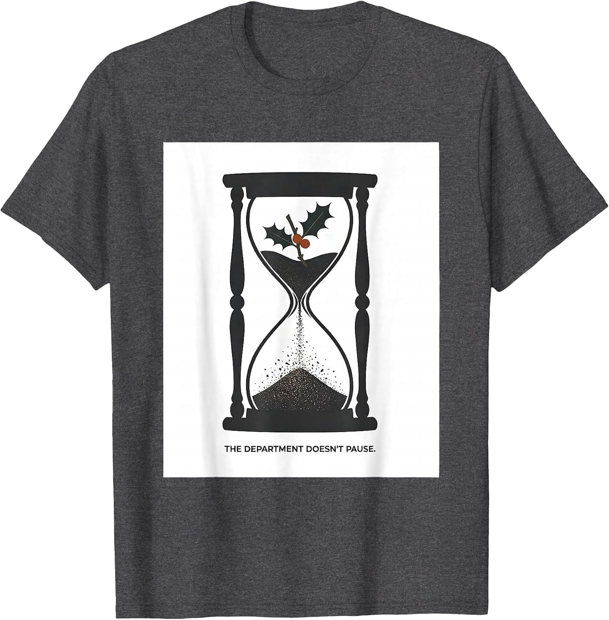 Men's The Department Doesn't Pause Radiology Tech Christmas T-Shirt - Dark Heather Grey
