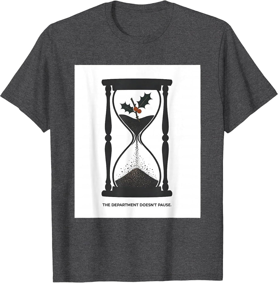 Men's The Department Doesn't Pause Radiology Tech Christmas T-Shirt - Dark Heather Grey