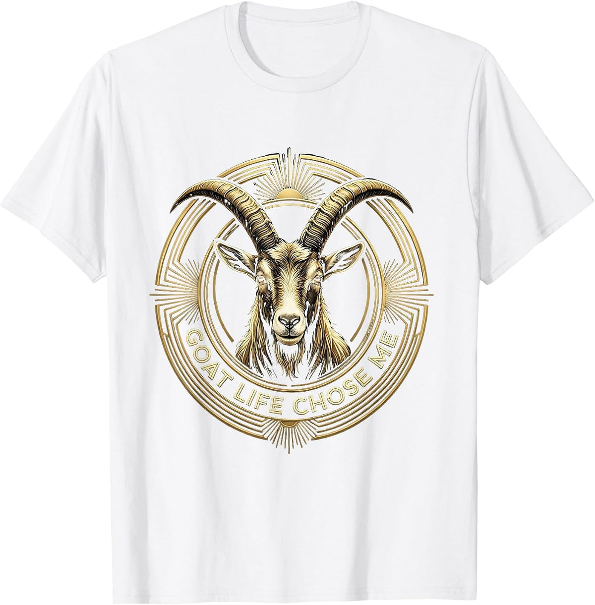 Men's Goat Life Chose Me Funny Goat Design T-Shirt - White