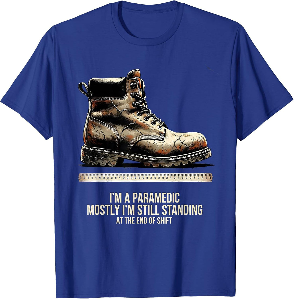 Men's Paramedic Mostly Still Standing At The End Of Shift T-Shirt - Royal Blue