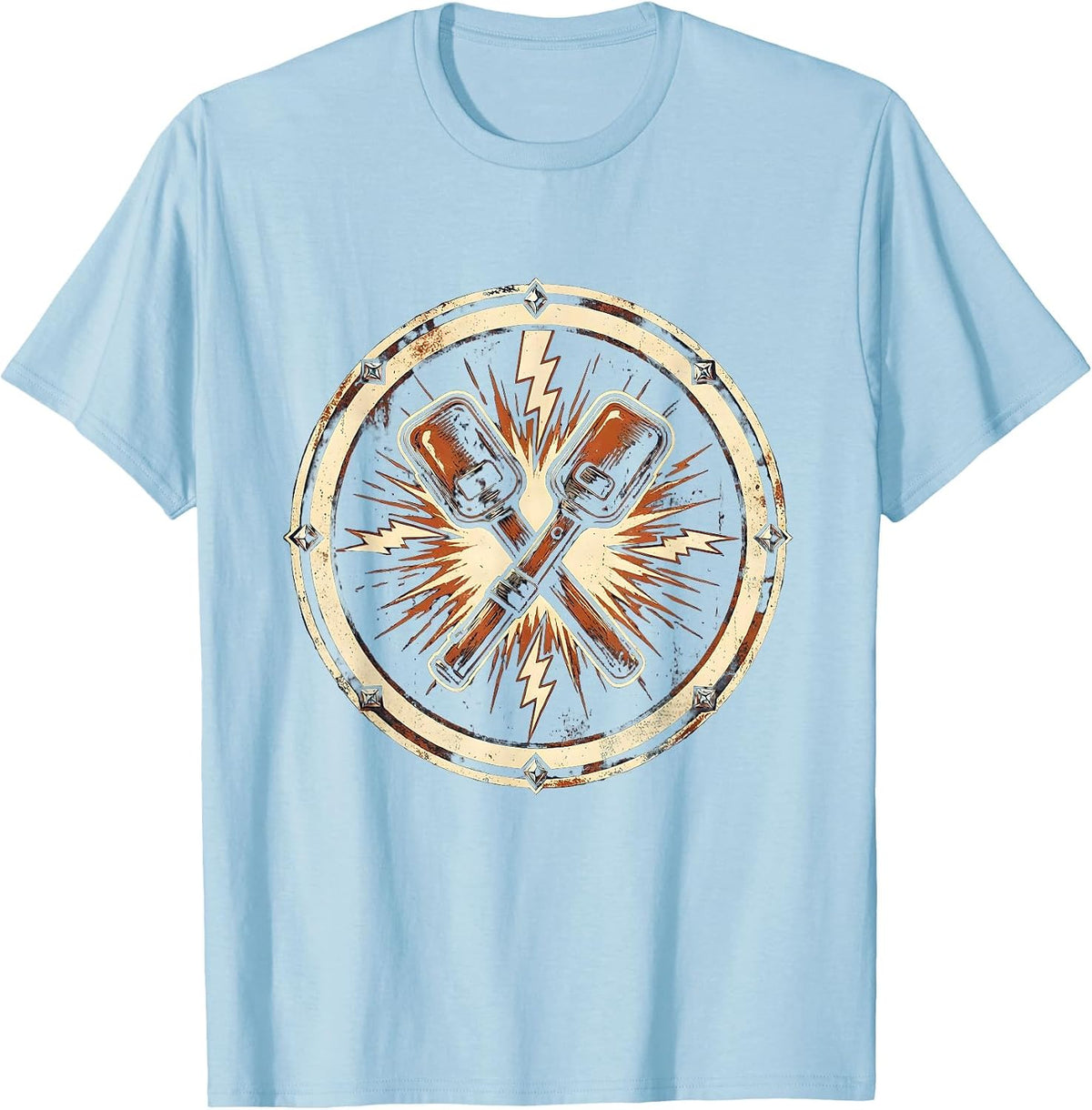 Men's EMT Defibrillator Paddles Electric Graphic T-Shirt - Baby Blue