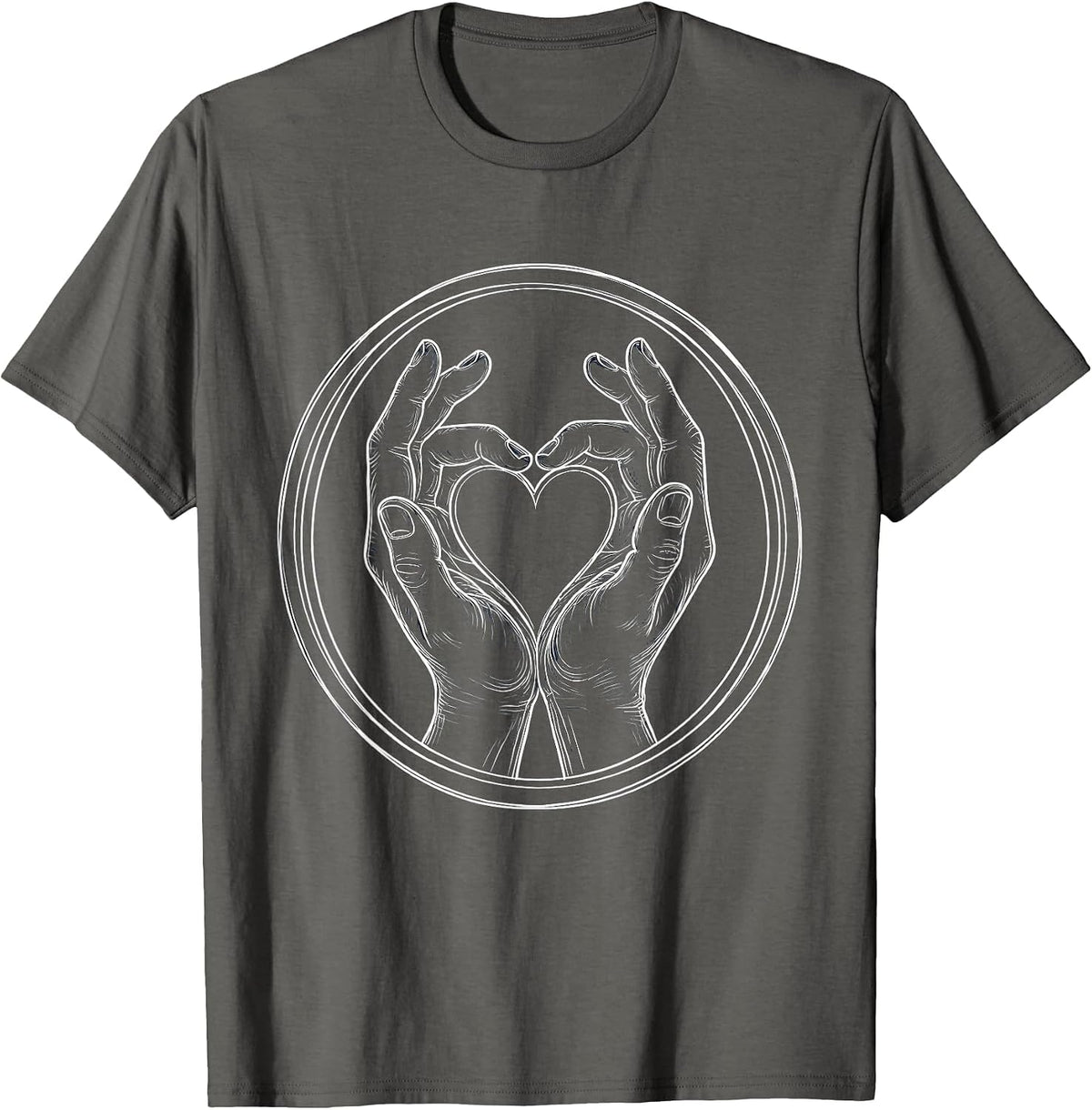 Paraprofessional Caring Hands Heart Graphic T-Shirt - Asphalt Grey