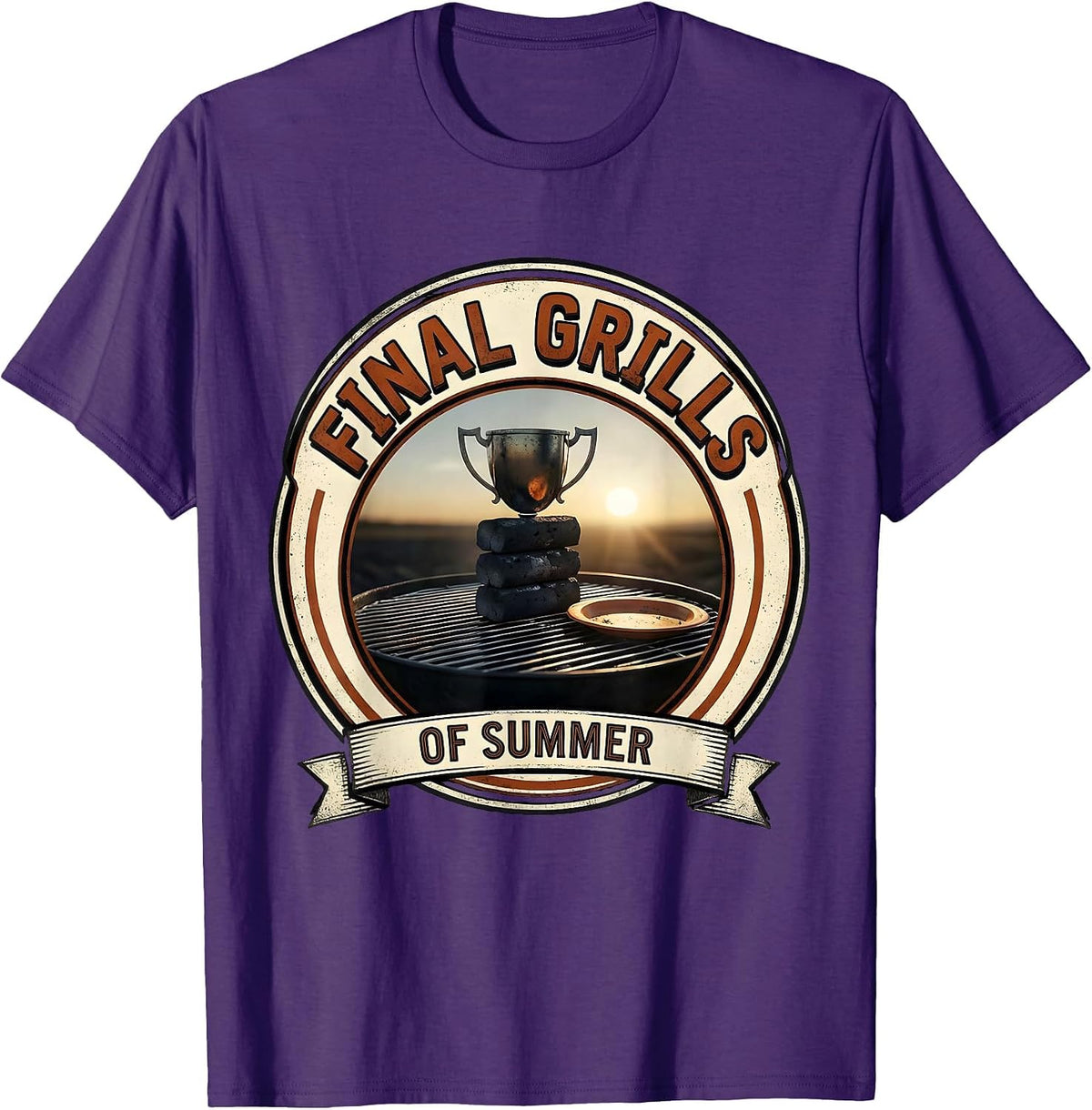 Final Grills Of Summer BBQ Pitmaster Last Cookout Humor T-Shirt - Purple