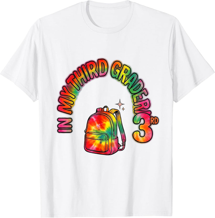 Men's In My Third Grade Era Girl Tie Dye 3rd Grade Back to School T-Shirt - White