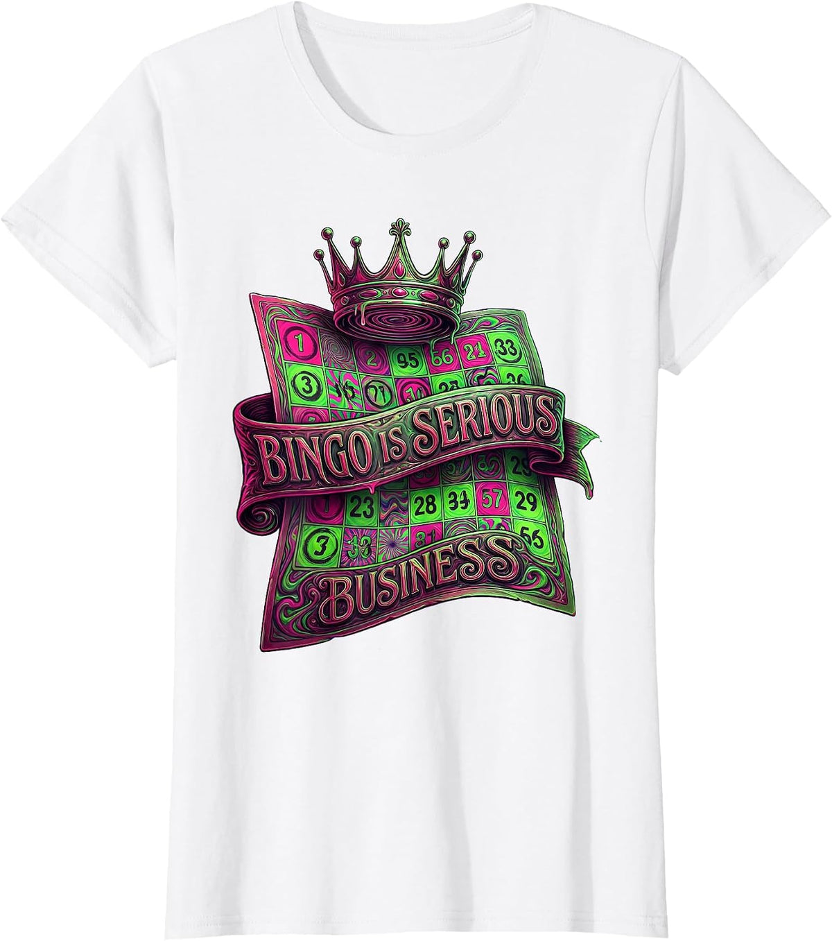 Bingo Is Serious Business Funny Bingo Design T-Shirt - White
