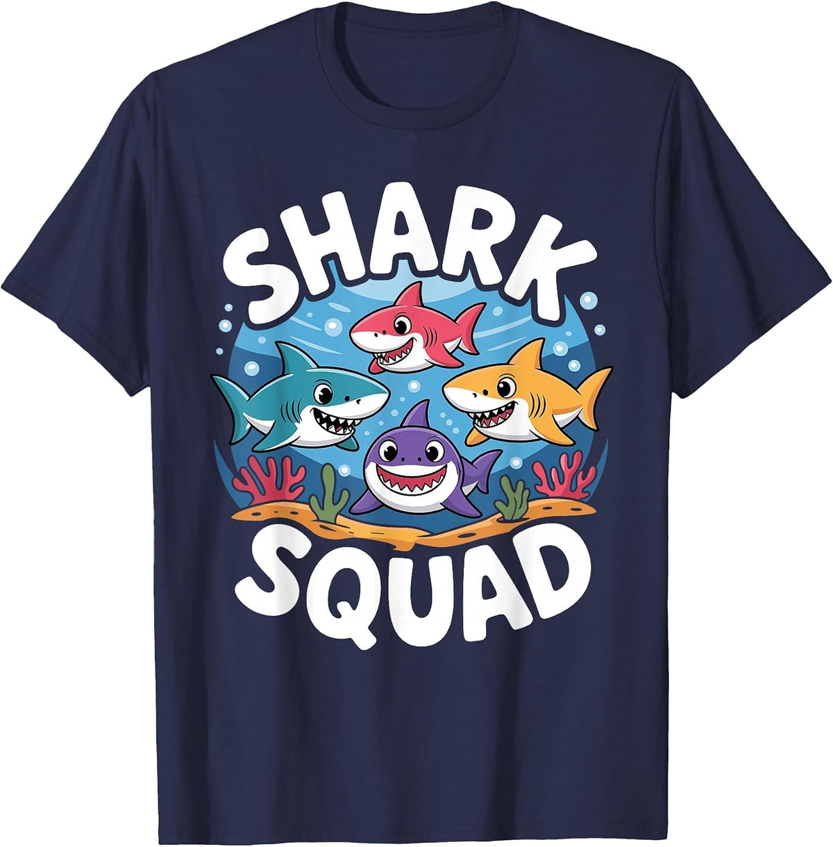 Cool Shark Art for Men Women Great White Hammerhead Shark T-Shirt - Navy Blue