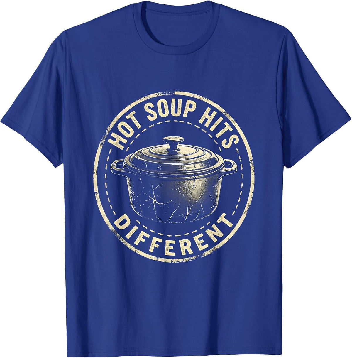 Men's Hot Soup Hits Different Fall Season Design T-Shirt - Royal Blue