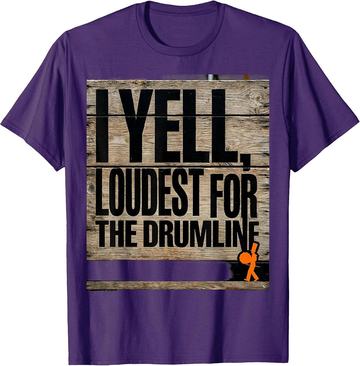 Men's I Yell Loudest For The Drumline Funny Marching Band Mom T-Shirt - Purple