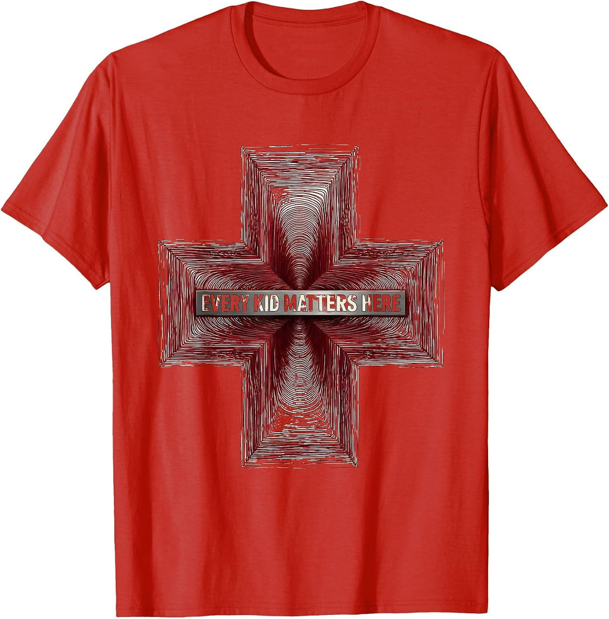 Men's Every Kid Matters Here School Nurse Design T-Shirt - Red