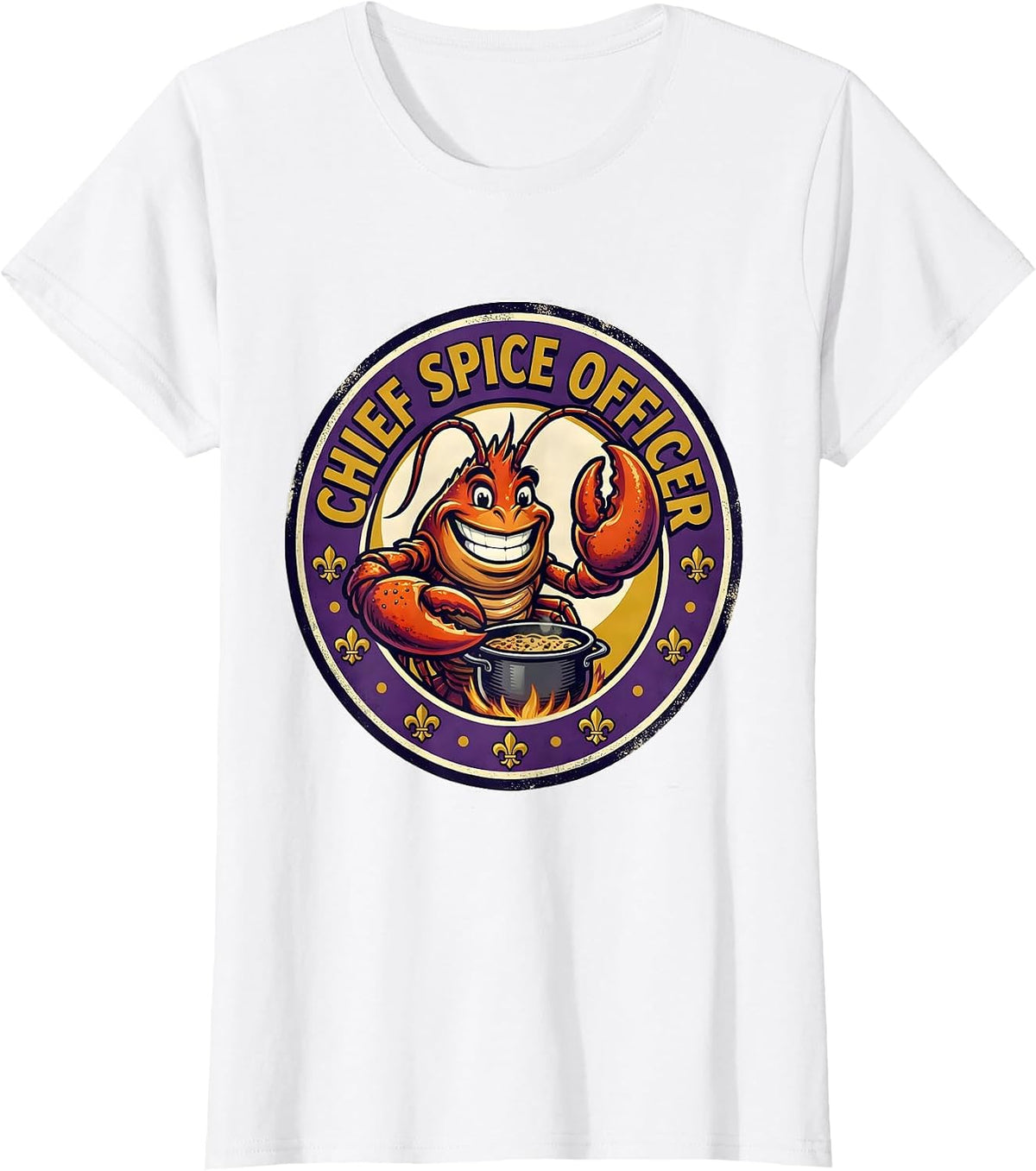Chief Spice Officer Retro Advertising Mascot Mardi Gras T-Shirt - White