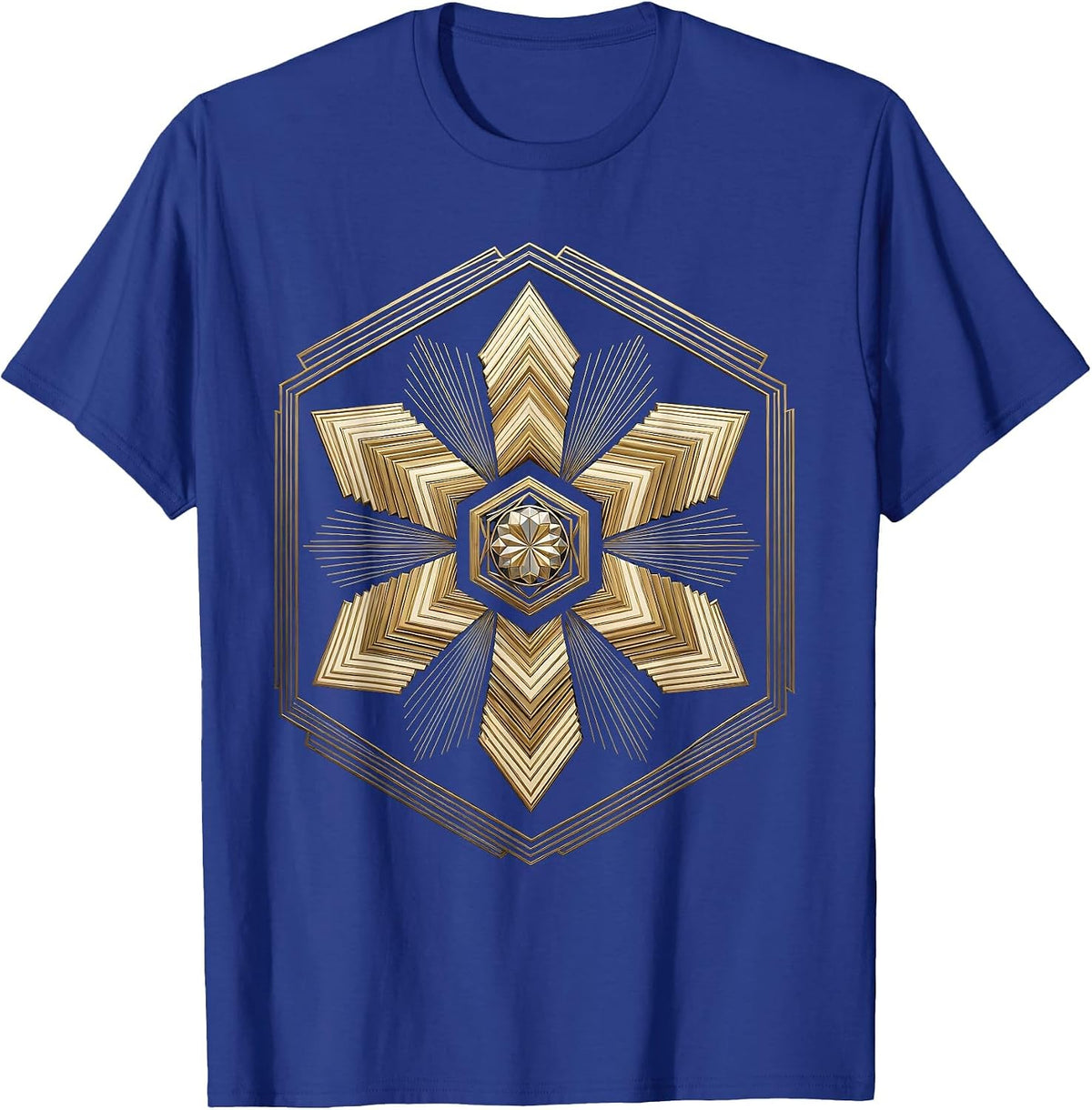Men's Six Arrows Radiating From Center Graphic Design T-Shirt - Royal Blue