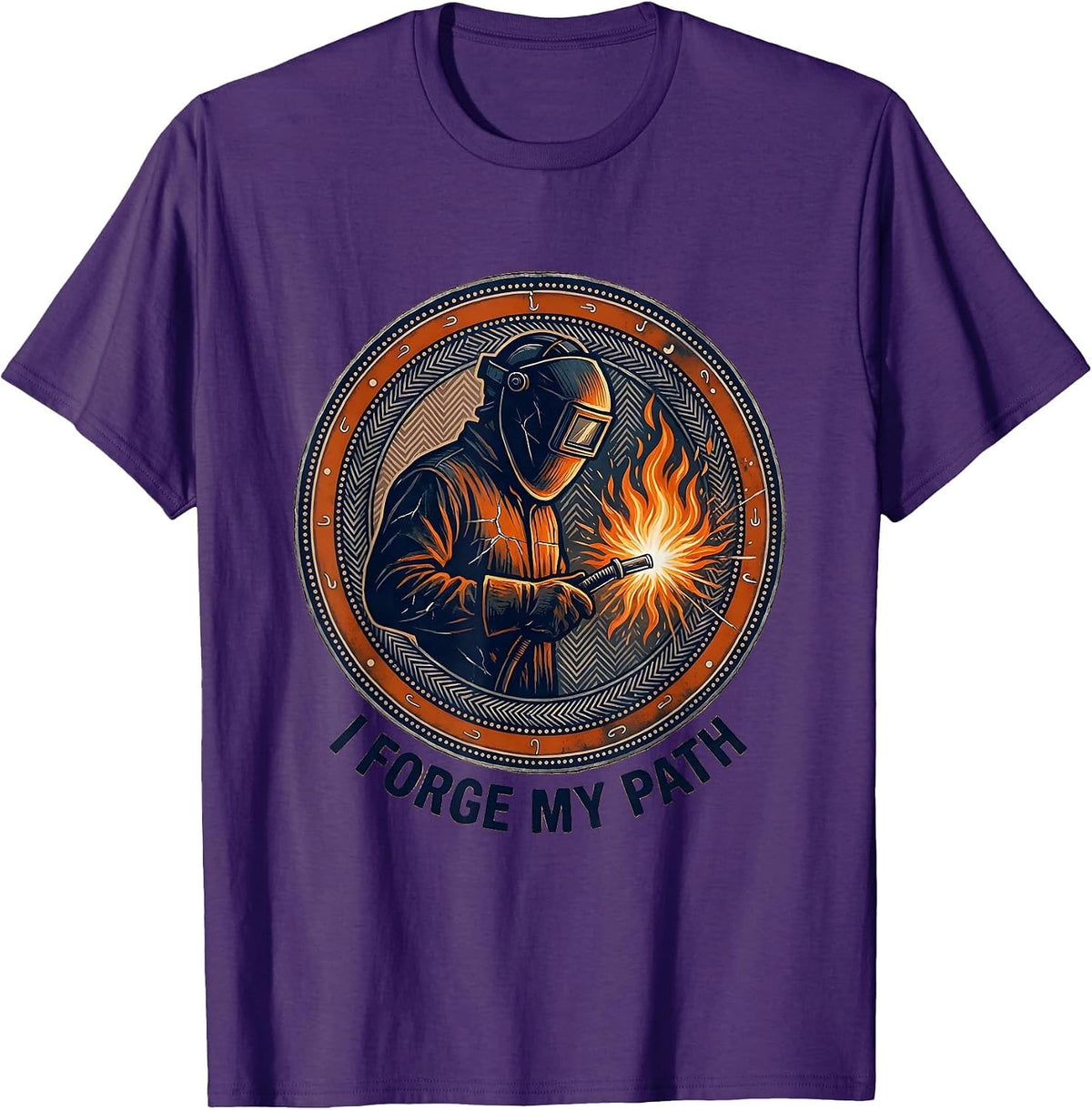 I Forge My Path Welder Graphic Design T-Shirt - Purple