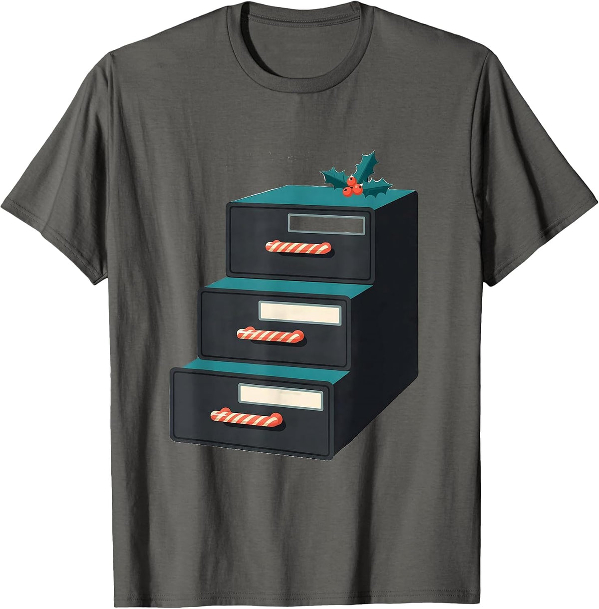 Men's Pharmacy Tech Squad Midcentury Modern Christmas T-Shirt - Asphalt Grey