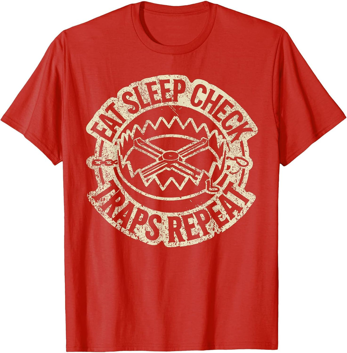 Trapping I Check Traps I Hunting Trapper T-Shirt - Red