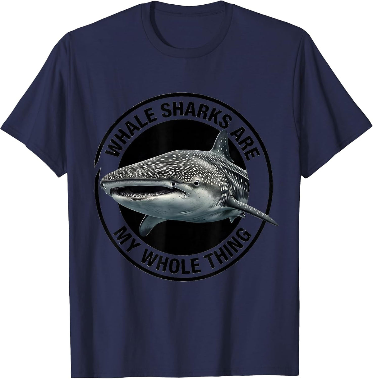 Whale Sharks Are My Whole Thing Funny Ocean Wildlife Marine T-Shirt - Navy Blue