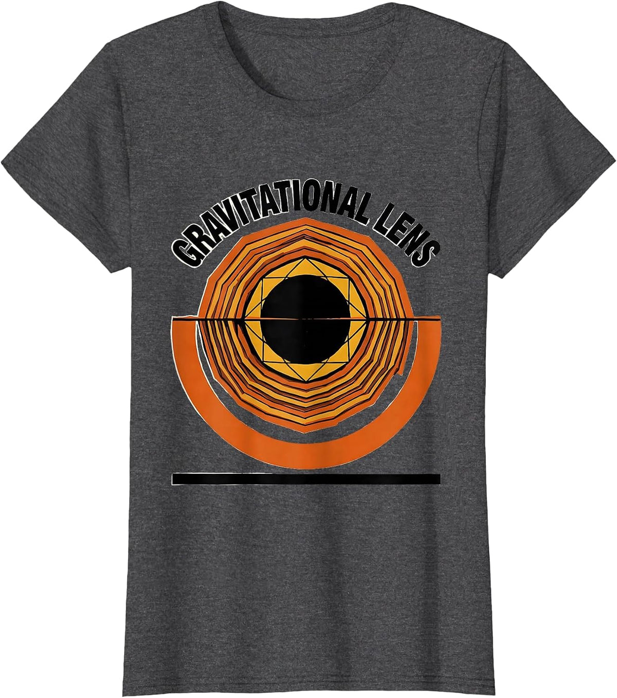 Women's Gravitational Lens Black Hole Astrophysics Science T-Shirt - Dark Heather Grey