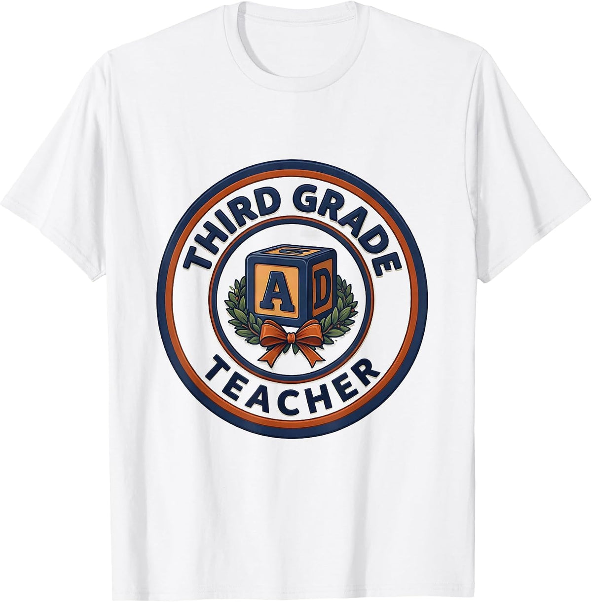 Men's Third Grade Teacher Back to School Grade Coquette Patchwork T-Shirt - White