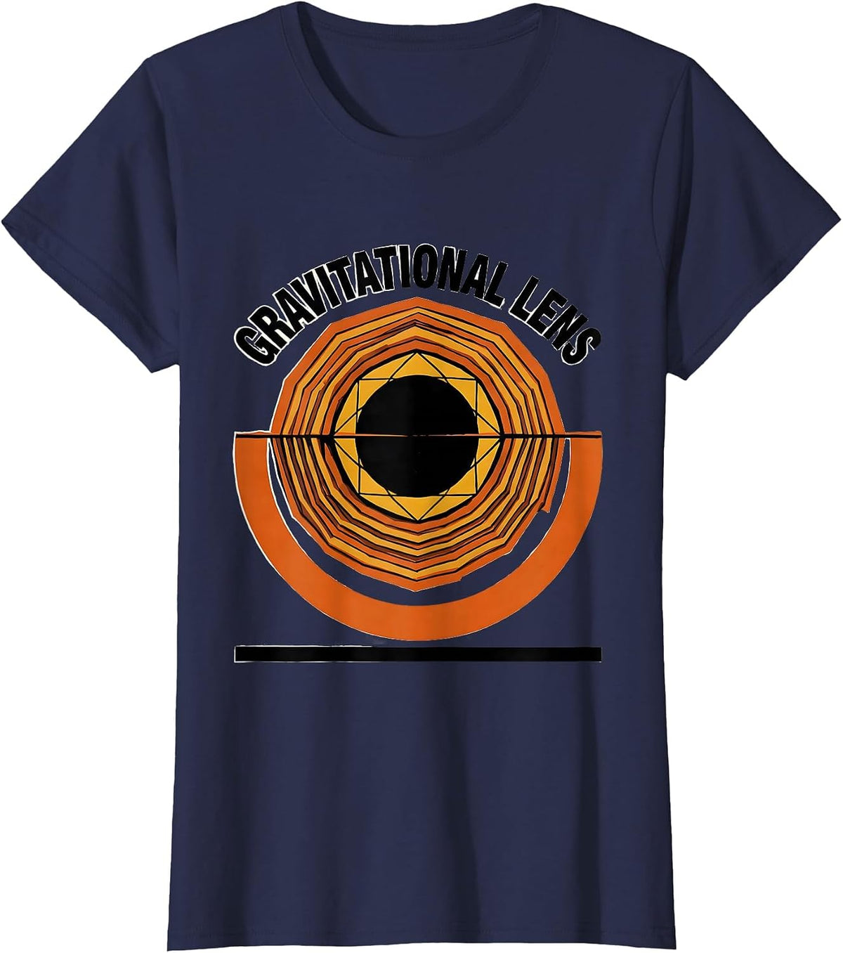 Women's Gravitational Lens Black Hole Astrophysics Science T-Shirt - Navy Blue
