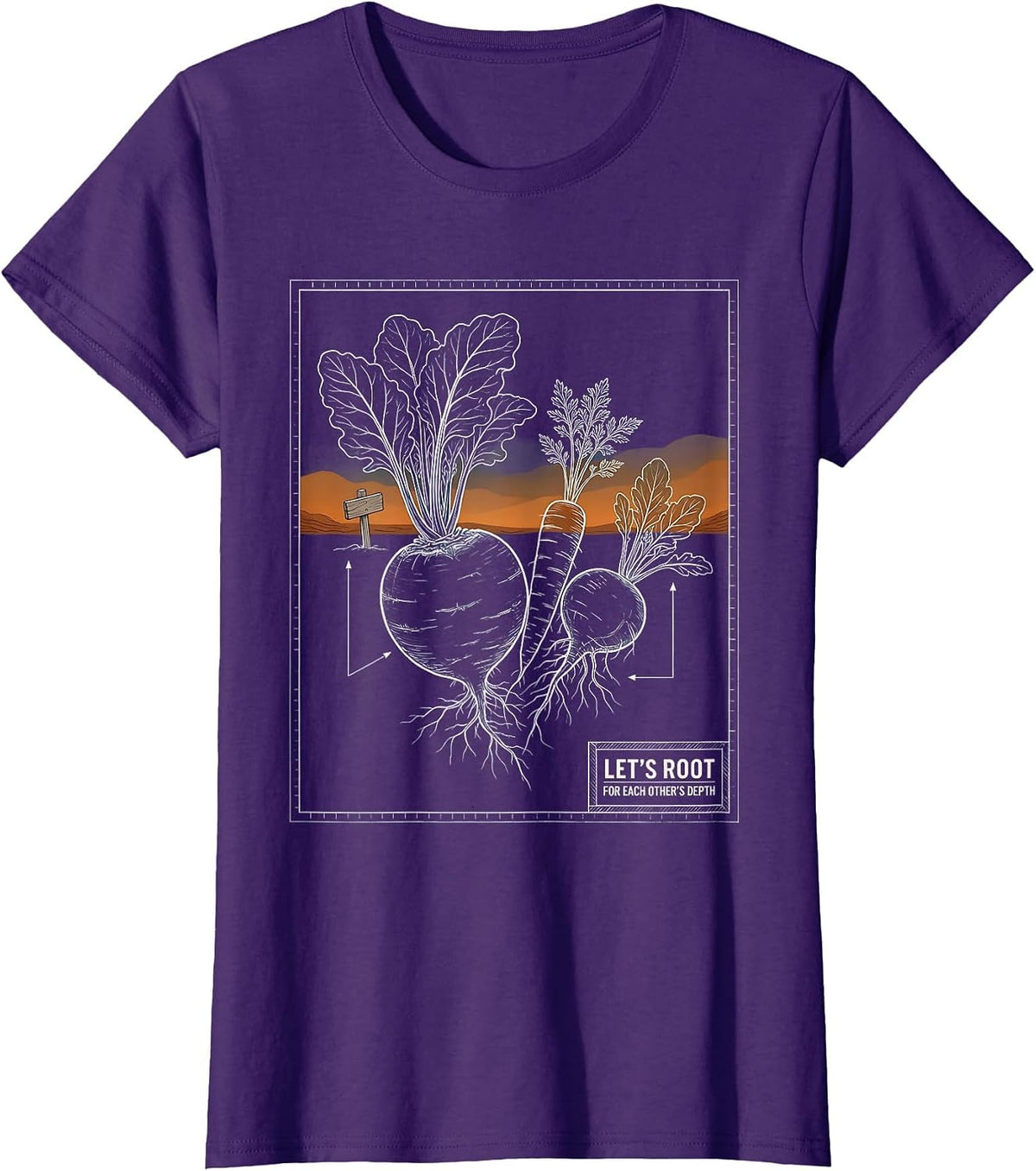 Let's Root For Each Other's Depth Gardeners Plant T-Shirt - Purple