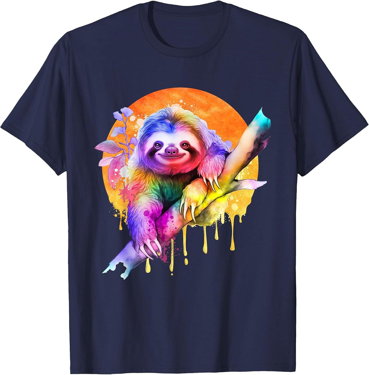 Sloth Graphic - Wildlife Zoo Animal Lovers Zookeeper T-Shirt - Navy Blue
