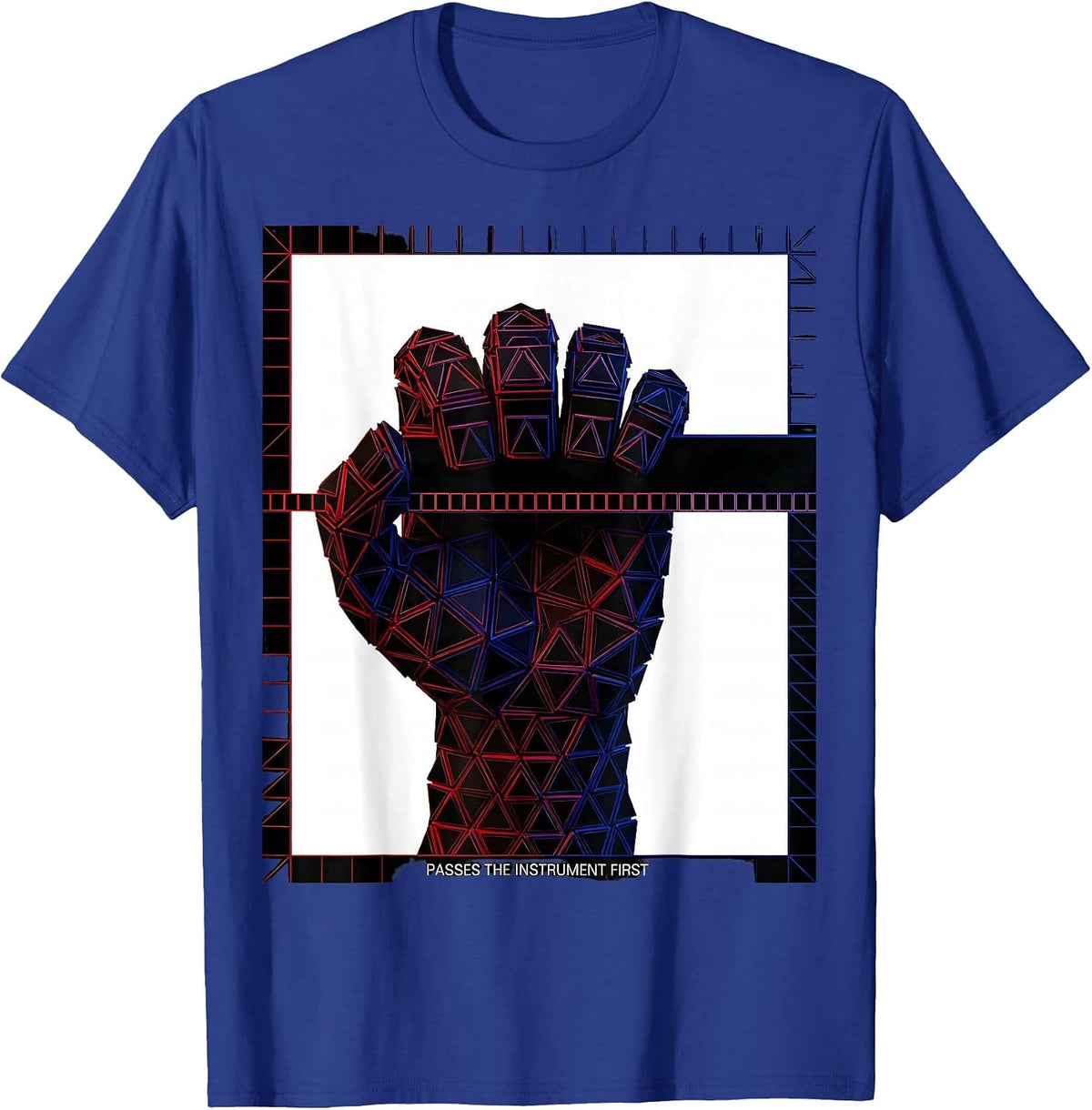 Passes The Instrument First Geometric Surgical Tech Humor T-Shirt - Royal Blue