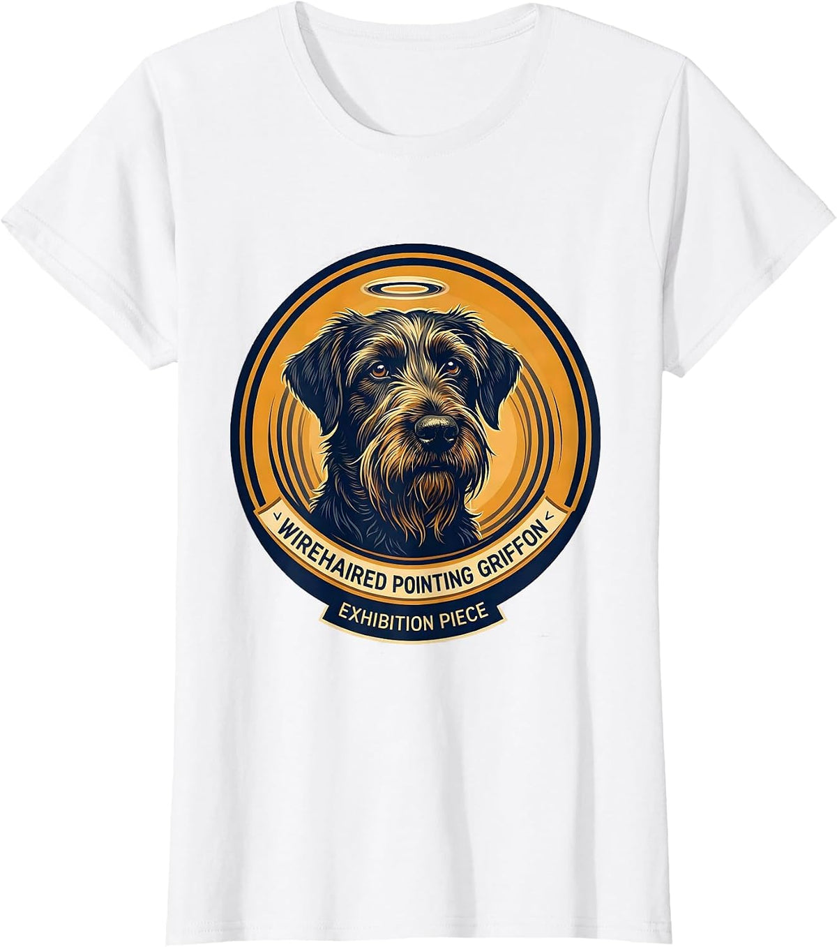 Wirehaired Pointing Griffon, Exhibition Piece Dog Breed T-Shirt - White