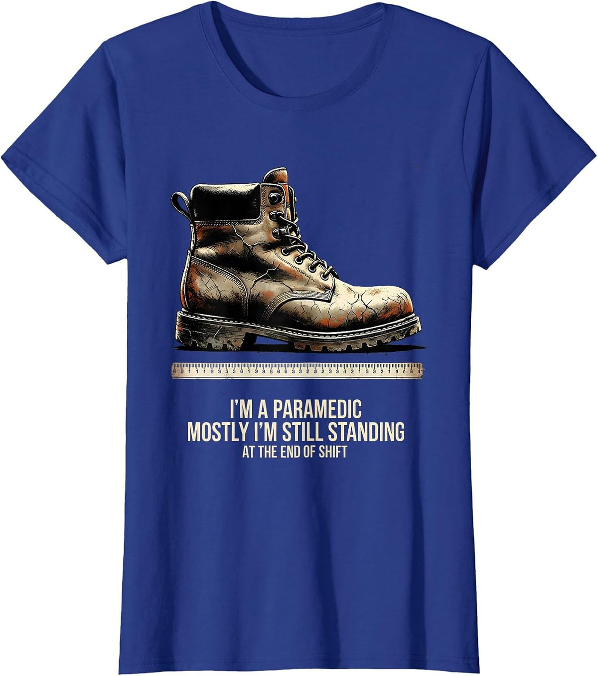 Women's Paramedic Mostly Still Standing At The End Of Shift T-Shirt - Royal Blue