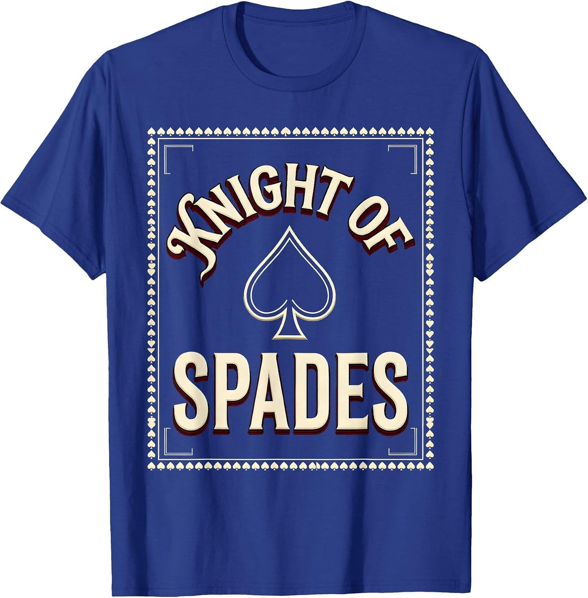 Men's Knight Of Spades Sign Painter Showcard Poker Player T-Shirt - Royal Blue