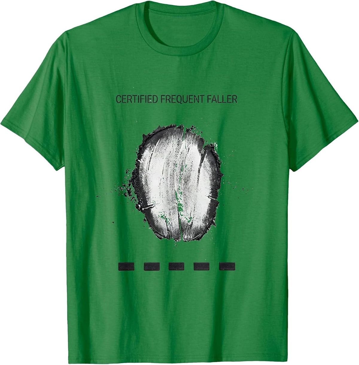 Men's Certified Frequent Faller Funny Rock Climbing Bouldering T-Shirt - Kelly Green