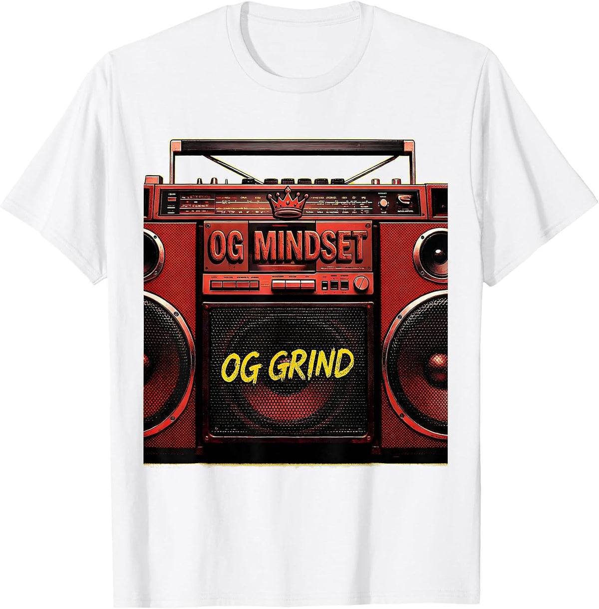 Men's OG Mindset OG Grind Hustle Graphic Design T-Shirt - White