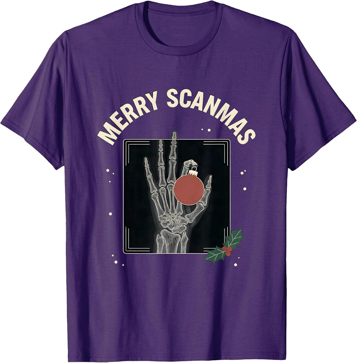 Men's Merry Scanmas Funny Radiology Tech Christmas Xray Tech Humor T-Shirt - Purple