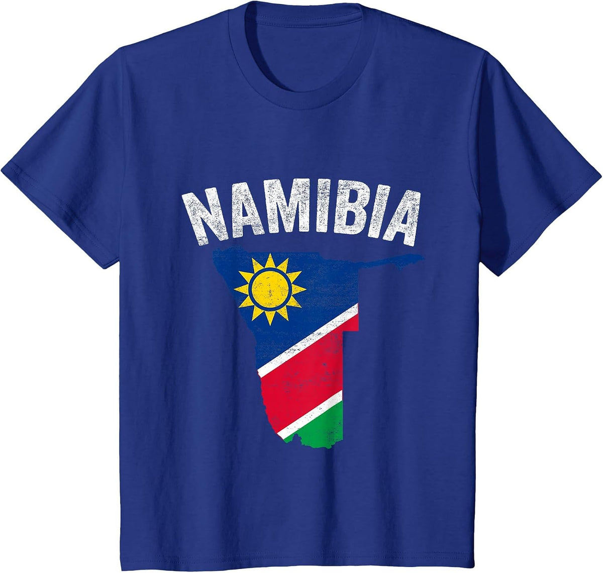 Distressed Retro Namibia Flag Namibia Map Patriotic T-Shirt - Royal Blue