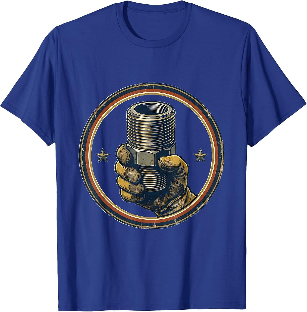 Sealed Pipe Nipple Vintage Plumber Humor T-Shirt - Royal Blue