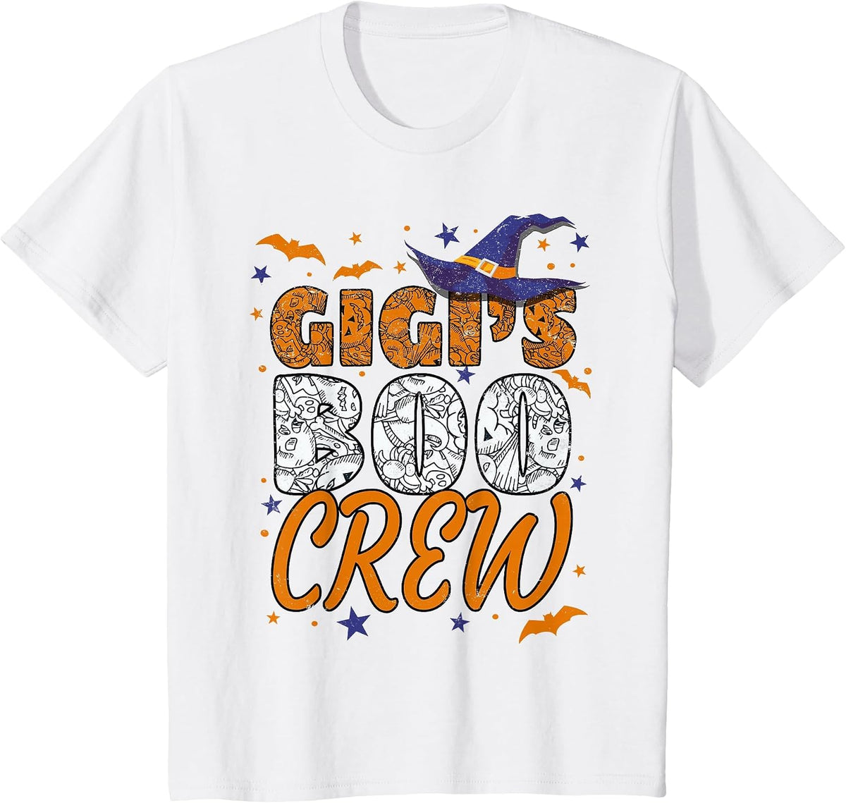 Grandma Gigi's Boo Crew Cute Grandkids Matching Halloween T-Shirt - White