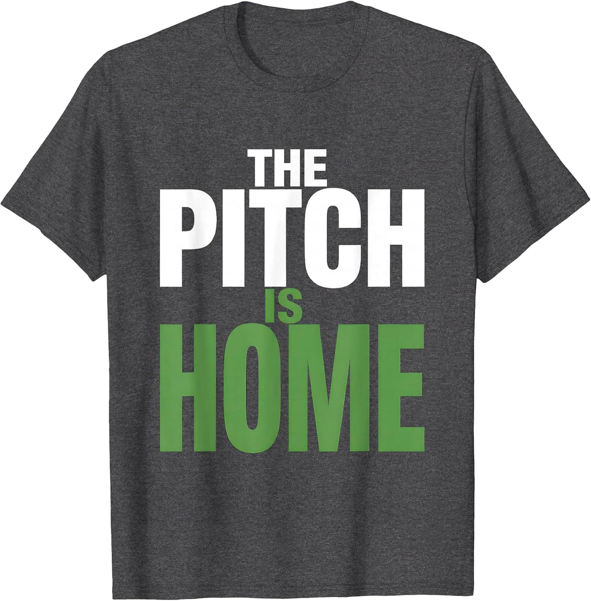 The Pitch Is Home Rugby Graphic Design T-Shirt - Dark Heather Grey