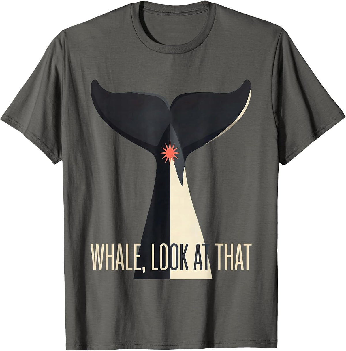 Whale Look At That Midcentury Modern Shark Ocean Animal T-Shirt - Asphalt Grey