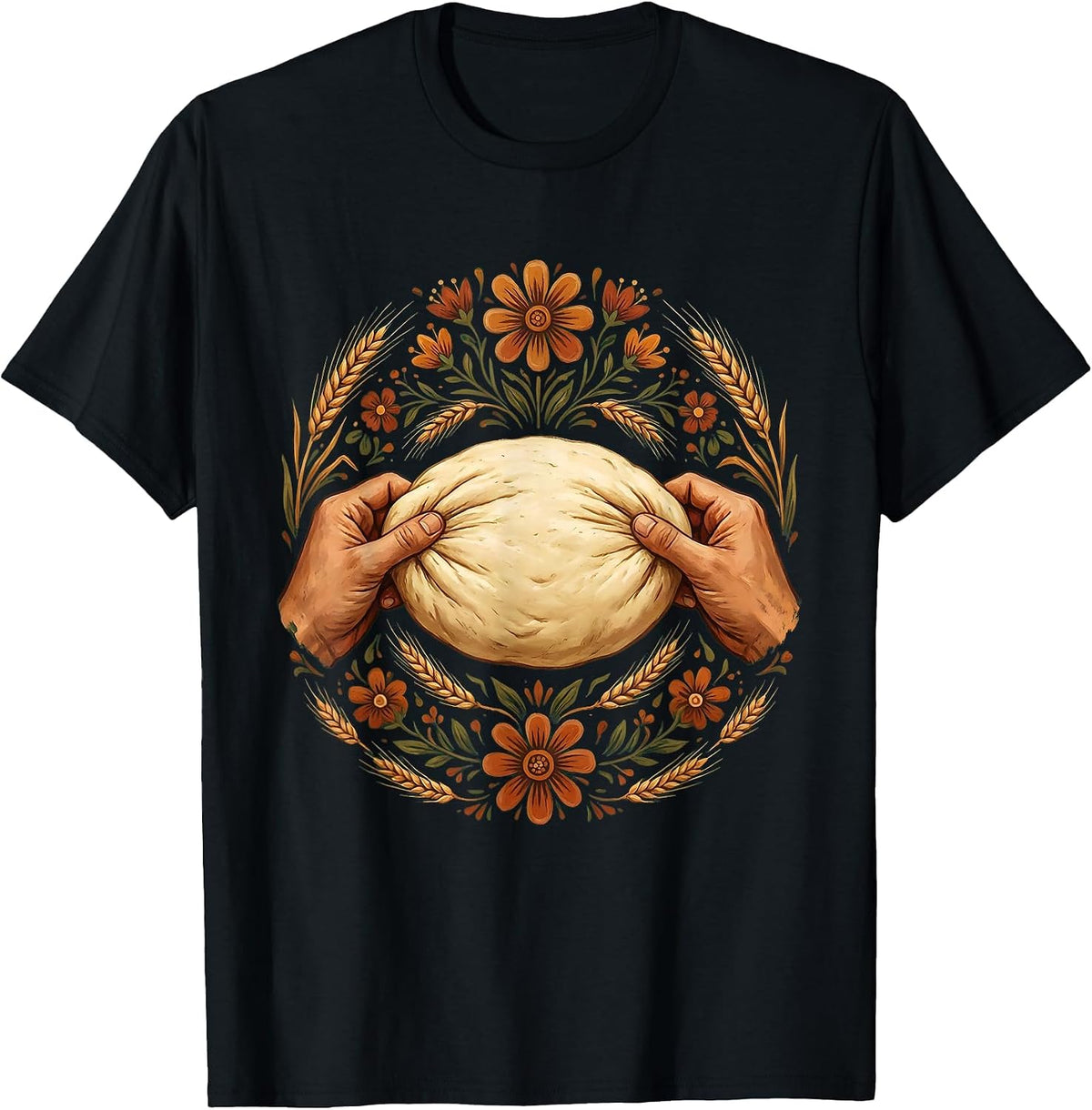 Men's In My Sourdough Era Dough Stretching Illustration T-Shirt - Black