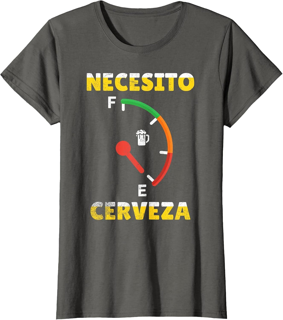 I Need Beer Necesito Cerveza in Spanish Funny Cinco De Mayo T-Shirt - Asphalt Grey