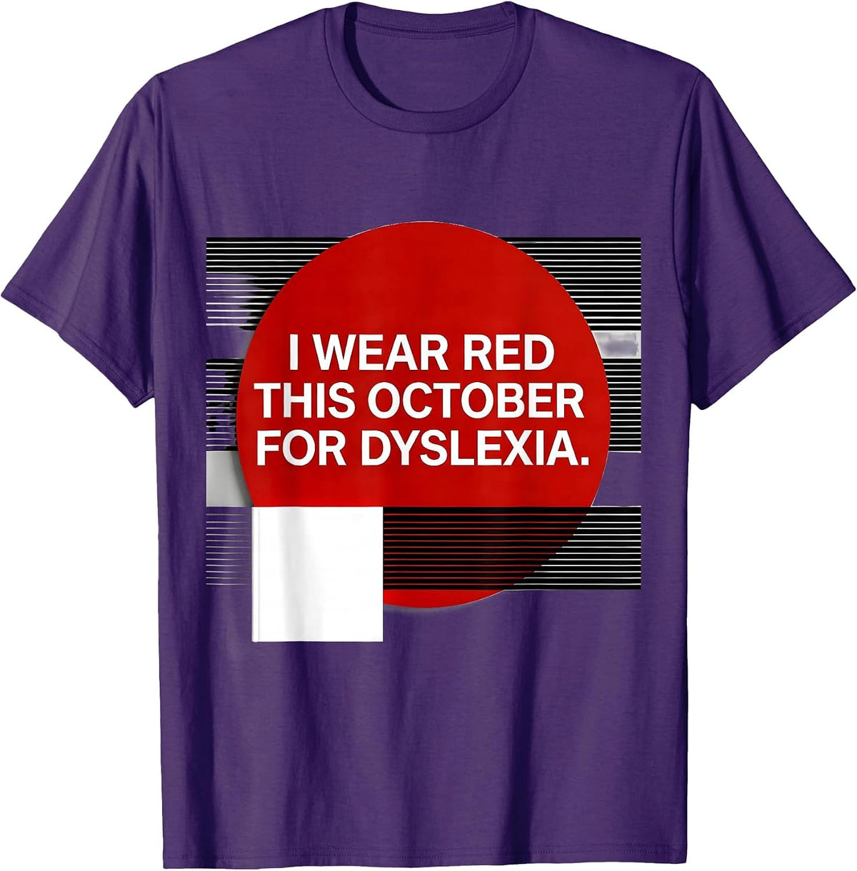 Men's I Wear Red This October for Dyslexia Awareness Teacher T-Shirt - Purple