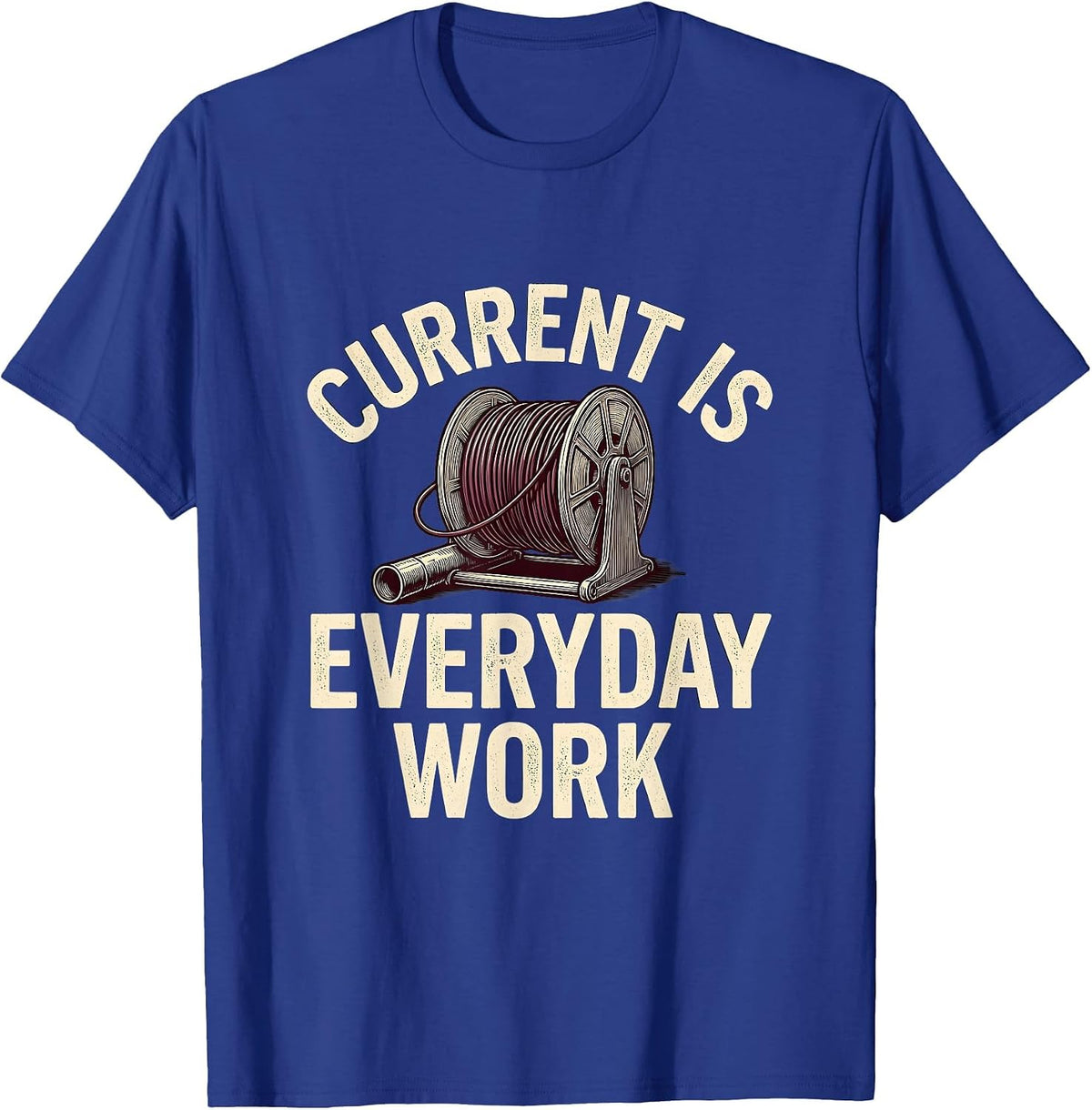 Current Is Everyday Work Funny Electrician Skeleton Trade T-Shirt - Royal Blue