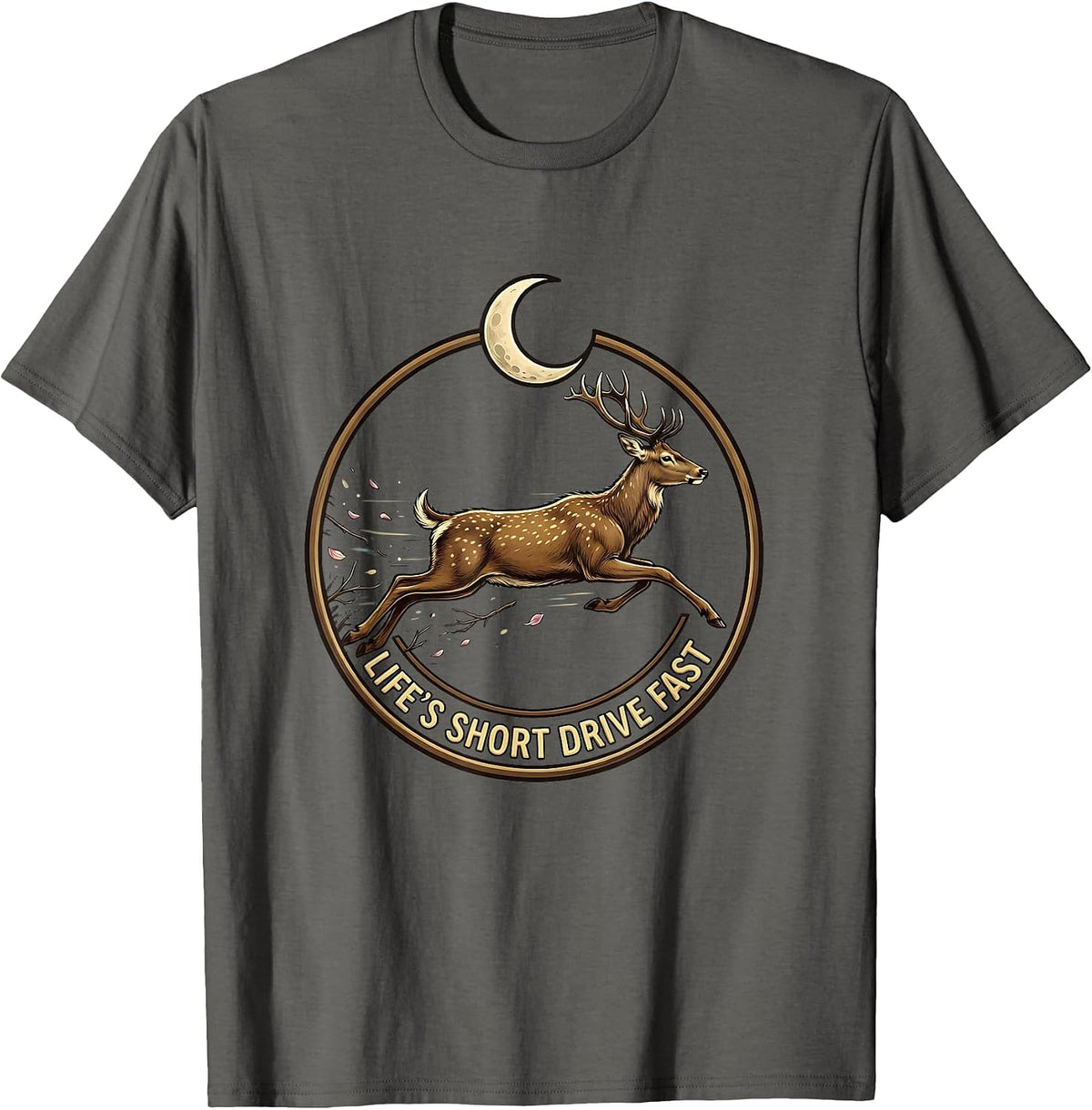 Men's Life's Short Drive Fast Car Enthusiast Design T-Shirt - Asphalt Grey