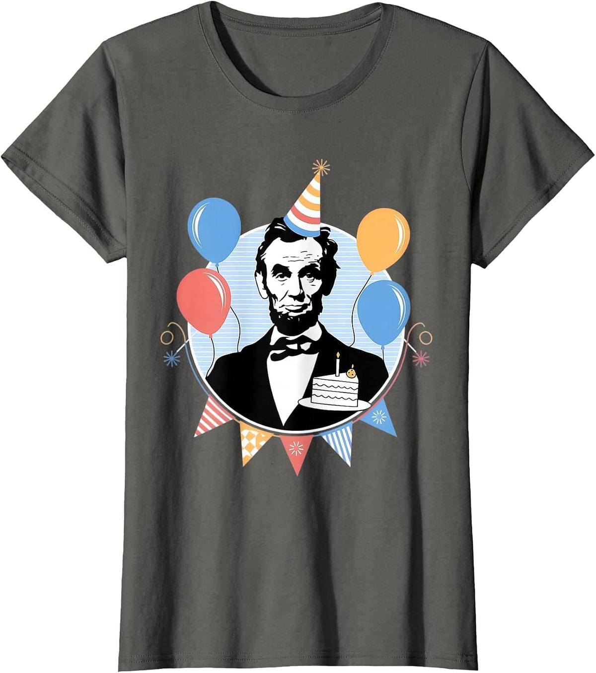 Abraham Lincoln Birthday T-Shirt - Asphalt Grey